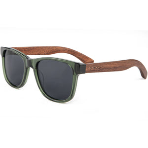 GOWOOD - Walnut Sunglasses Green Frame Black Polarized Lenses - Bawston & Tucker -