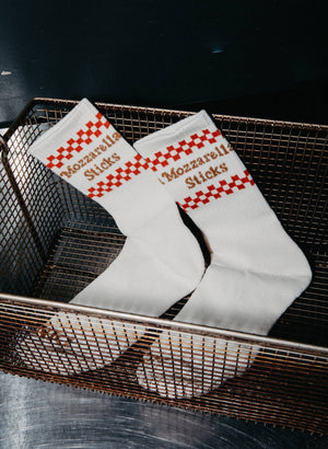 Pyknic - Mozzarella Sticks Socks Fun Comfy Crew Socks - Bawston & Tucker -