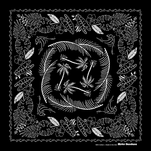 Tahiti Nights Bandana - Black - Made in USA - 22"x22" - B&T Threads - Bawston & Tucker - Bandana