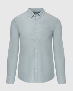 True Classic - Moss Stretch Oxford Long Sleeve Shirt - Bawston & Tucker -