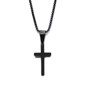 We Are All Smith - SMALL BLACK CROSS NECKLACE FOR MEN - Bawston & Tucker -