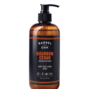 All - In - One Wash - Body Wash - Bourbon Cedar 16 fl oz - Barrel & Oak - Bawston & Tucker - 
