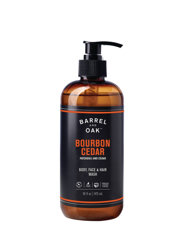 All - In - One Wash - Body Wash - Bourbon Cedar 16 fl oz - Barrel & Oak - Bawston & Tucker - 