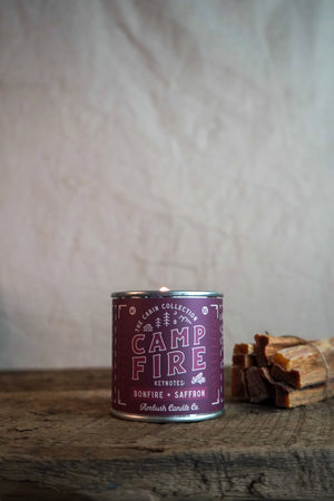 Ambush Candle Co. - Campfire | Bonfire + Saffron 8oz Soy Candle - Bawston & Tucker - 