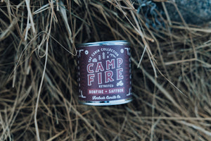 Ambush Candle Co. - Campfire | Bonfire + Saffron 8oz Soy Candle - Bawston & Tucker - 
