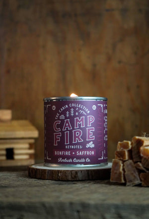 Ambush Candle Co. - Campfire | Bonfire + Saffron 8oz Soy Candle - Bawston & Tucker - 