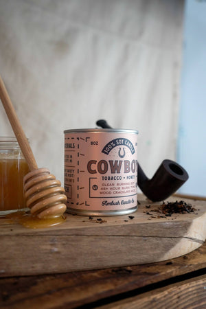 Ambush Candle Co. - Cowboy | Tobacco + Honey 8oz Soy Candle - Bawston & Tucker - 