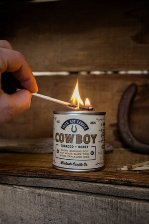 Ambush Candle Co. - Cowboy | Tobacco + Honey 8oz Soy Candle - Bawston & Tucker - 