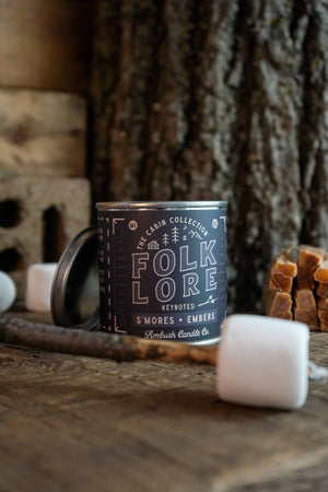 Ambush Candle Co. - Folklore | S'mores + Embers 8oz Soy Candle - Bawston & Tucker - 