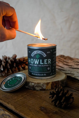 Ambush Candle Co. - Howler | White Pine + Eucalyptus 8oz Soy Candle - Bawston & Tucker - 