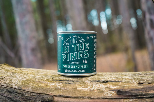 Ambush Candle Co. - In The Pines | Evergreen + Cypress 8oz Soy Candle - Bawston & Tucker - 