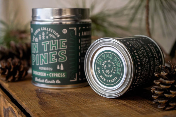 Ambush Candle Co. - In The Pines | Evergreen + Cypress 8oz Soy Candle - Bawston & Tucker - 