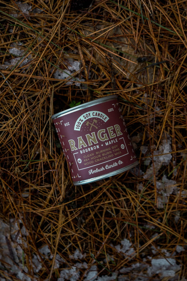 Ambush Candle Co. - Ranger | Bourbon + Maple 8oz Soy Candle - Bawston & Tucker - 