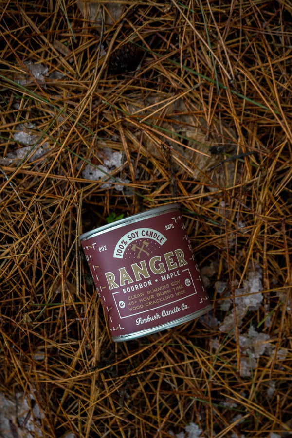 Ambush Candle Co. - Ranger | Bourbon + Maple 8oz Soy Candle - Bawston & Tucker - 