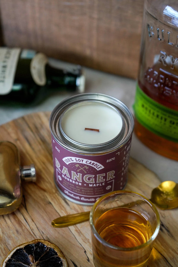 Ambush Candle Co. - Ranger | Bourbon + Maple 8oz Soy Candle - Bawston & Tucker - 