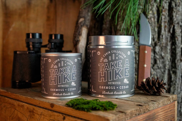 Ambush Candle Co. - Take A Hike | Oakmoss + Cedar 8oz Soy Candle - Bawston & Tucker - 