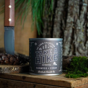 Ambush Candle Co. - Take A Hike | Oakmoss + Cedar 8oz Soy Candle - Bawston & Tucker - 