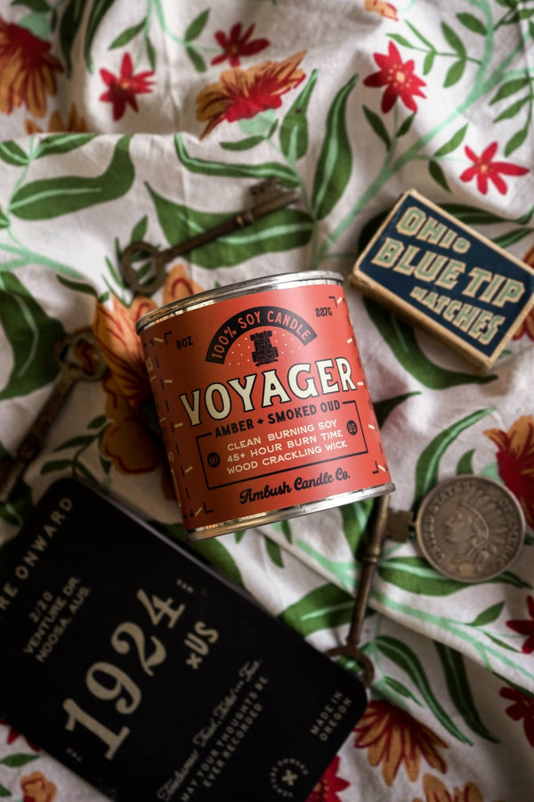 Ambush Candle Co. - Voyager | Amber + Smoked Oud 8oz Soy Candle - Bawston & Tucker - 