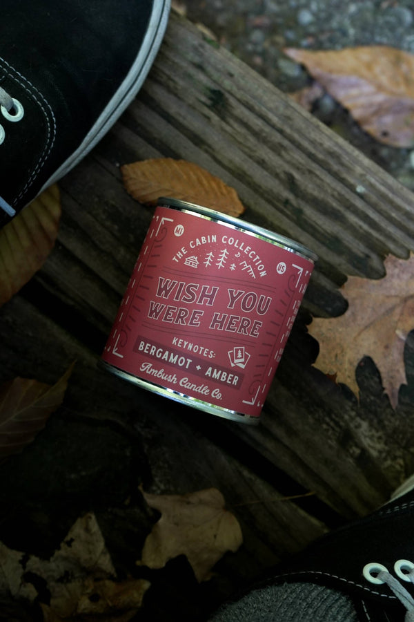 Ambush Candle Co. - Wish You Were Here | Bergamot + Amber 8oz Soy Candle - Bawston & Tucker - 