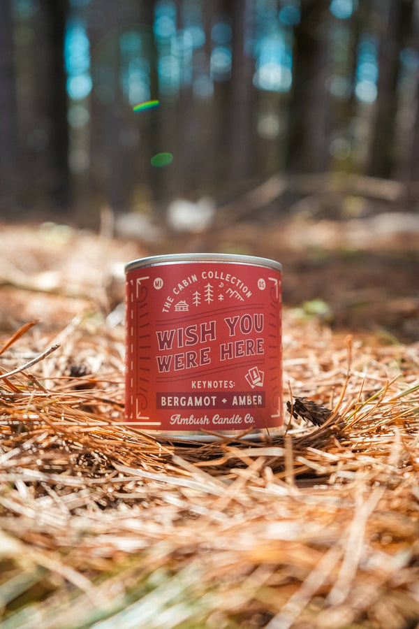 Ambush Candle Co. - Wish You Were Here | Bergamot + Amber 8oz Soy Candle - Bawston & Tucker - 