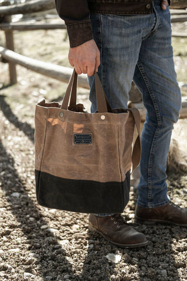 Barebones - Neelum Market Tote Bag - Waxed Canvas Bag - Bawston & Tucker - 