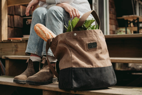 Barebones - Neelum Market Tote Bag - Waxed Canvas Bag - Bawston & Tucker - 