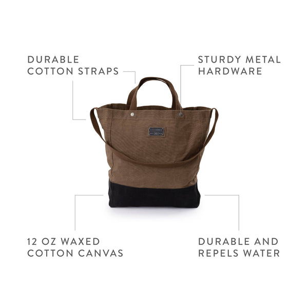 Barebones - Neelum Market Tote Bag - Waxed Canvas Bag - Bawston & Tucker - 