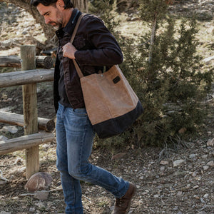 Barebones - Neelum Oversized Tote Bag - Waxed Canvas Bag - Bawston & Tucker - 