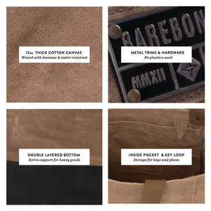 Barebones - Neelum Oversized Tote Bag - Waxed Canvas Bag - Bawston & Tucker - 