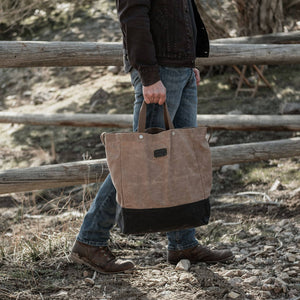 Barebones - Neelum Oversized Tote Bag - Waxed Canvas Bag - Bawston & Tucker - 