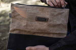 Barebones - Neelum Zipper Pouch Bag - Waxed Canvas Bag - Bawston & Tucker - 