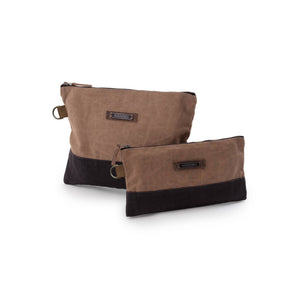 Barebones - Neelum Zipper Pouch Bag - Waxed Canvas Bag - Bawston & Tucker - 