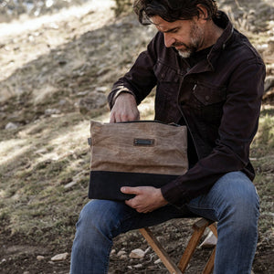 Barebones - Neelum Zipper Pouch Bag - Waxed Canvas Bag - Bawston & Tucker - 