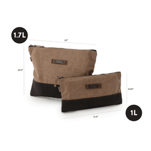Barebones - Neelum Zipper Pouch Bag - Waxed Canvas Bag - Bawston & Tucker - 