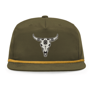 Bull Skull Umpqua Snapback Cap with Rope - Bawston & Tucker - 