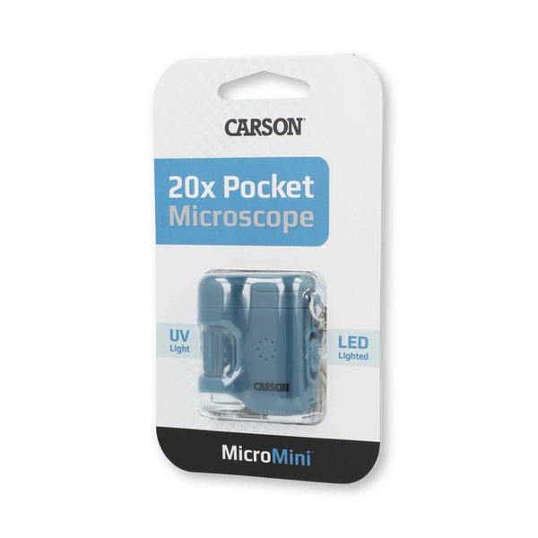 Carson - Mini LED Keychain Microscope (Blue), STEM Educational Tool - Bawston & Tucker - 