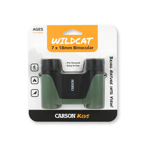 Carson - Wildcat™ 7x18mm Focus Free Binoculars for Kids, Great Optics - Bawston & Tucker - 