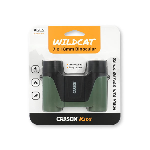 Carson - Wildcat™ 7x18mm Focus Free Binoculars for Kids, Great Optics - Bawston & Tucker - 