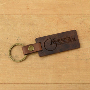 Classic State - Kentucky Wood/Leather Keychain - Bawston & Tucker - 