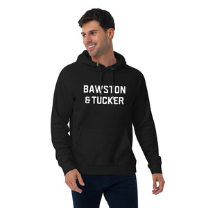 Flagship Logo - Unisex Eco Raglan Hoodie - Bawston & Tucker - 