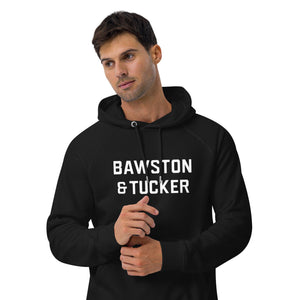 Flagship Logo - Unisex Eco Raglan Hoodie - Bawston & Tucker - 