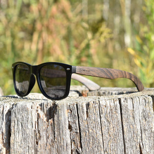 GOWOOD - Ebony Wood Sunglasses with Black Polarized Lenses - Bawston & Tucker - 