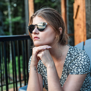 GOWOOD - Round Bamboo Wood Sunglasses with Black Polarized Lenses - Bawston & Tucker - 