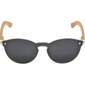GOWOOD - Round Bamboo Wood Sunglasses with Black Polarized Lenses - Bawston & Tucker - 
