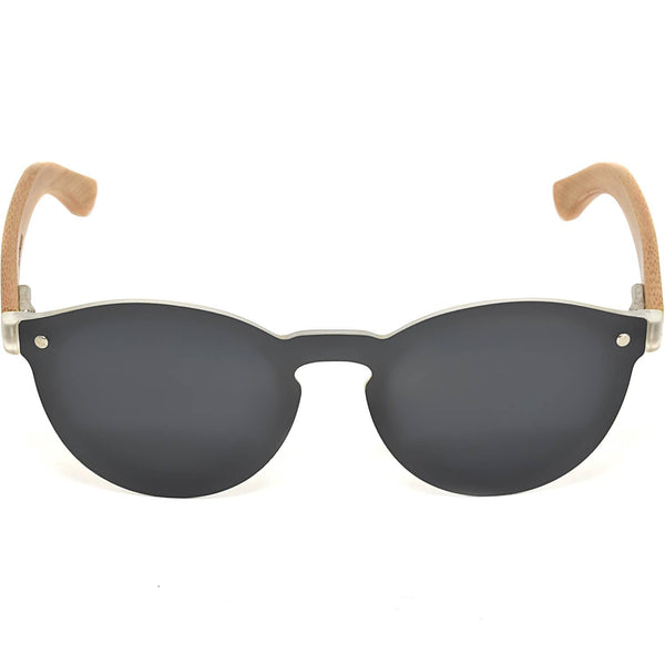 GOWOOD - Round Bamboo Wood Sunglasses with Black Polarized Lenses - Bawston & Tucker - 