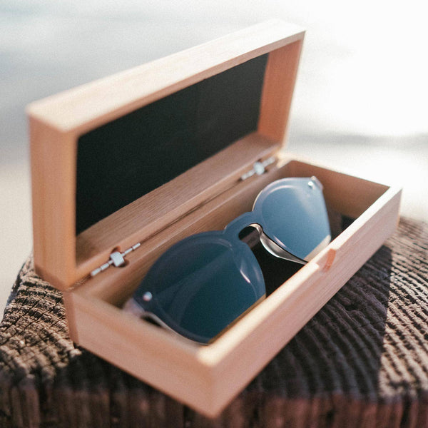 GOWOOD - Round Walnut Wood Sunglasses with Black Polarized Lenses - Bawston & Tucker - 