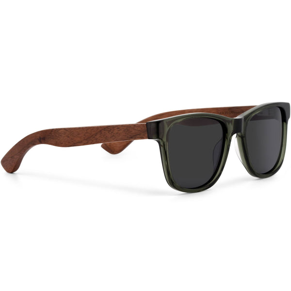 GOWOOD - Walnut Sunglasses Green Frame Black Polarized Lenses - Bawston & Tucker - 