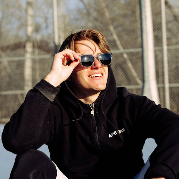 GOWOOD - Walnut Sunglasses Transparent Frame Black Polarized Lenses - Bawston & Tucker - 