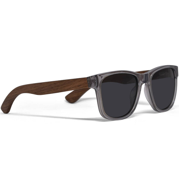 GOWOOD - Walnut Sunglasses Transparent Frame Black Polarized Lenses - Bawston & Tucker - 