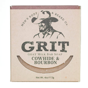 GRIT Soap Supply - Cowhide & Bourbon Goat Milk Bar Soap - Bawston & Tucker - 